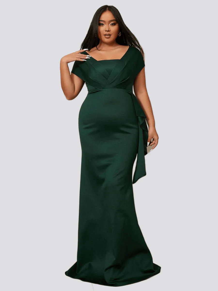 Plus Emerald Green Mermaid Evening Dress PXH2461