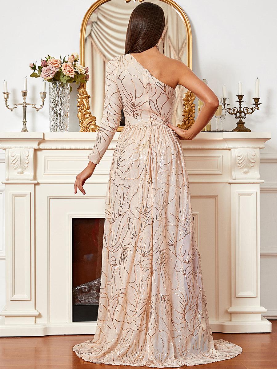 Formal One Shoulder Split A Line Dress XJ987