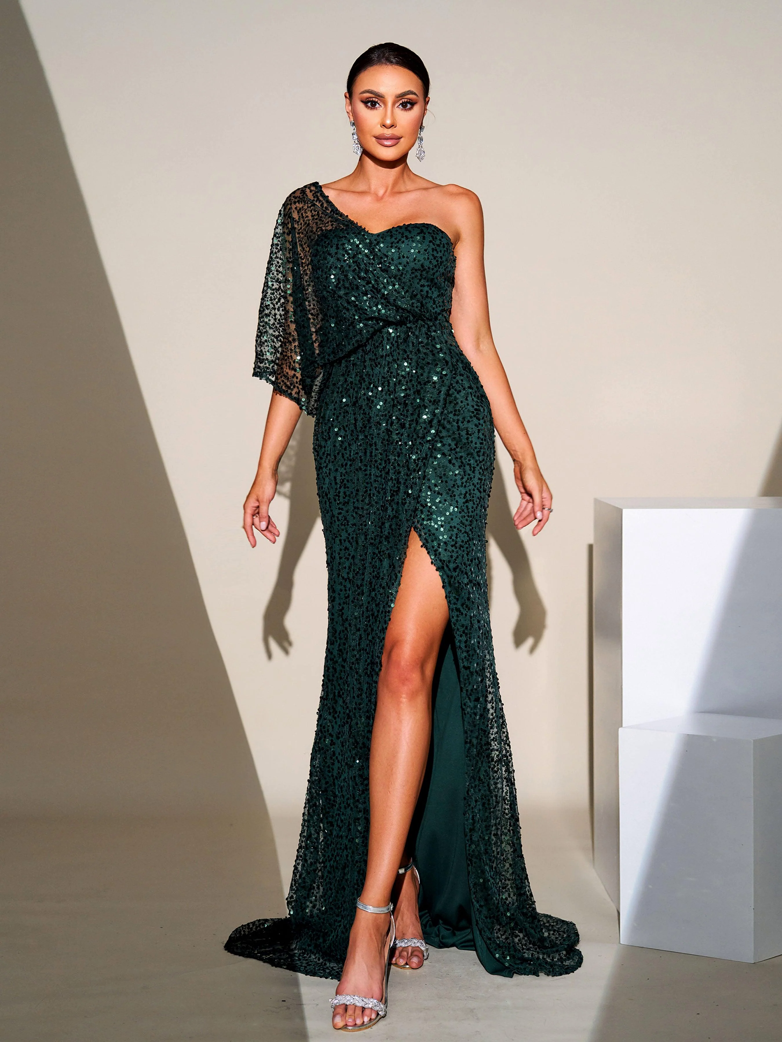 One Shoulder Prom Dress M0843