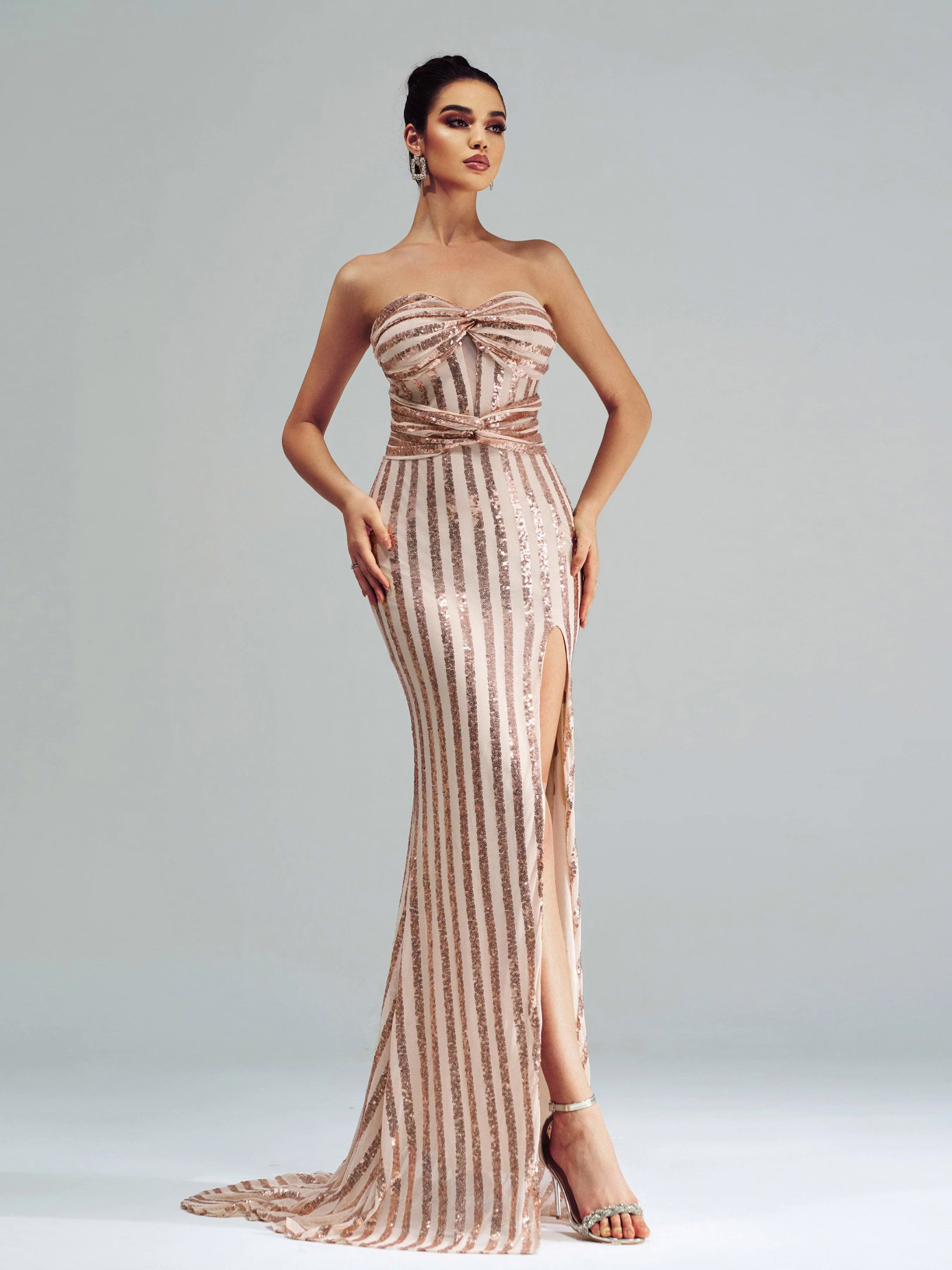 Strapless Sequin Mermaid Evening Dress GM00630