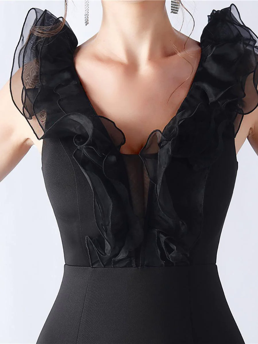 Ruffled Split V-neck Mermaid Prom Dress MYC2010