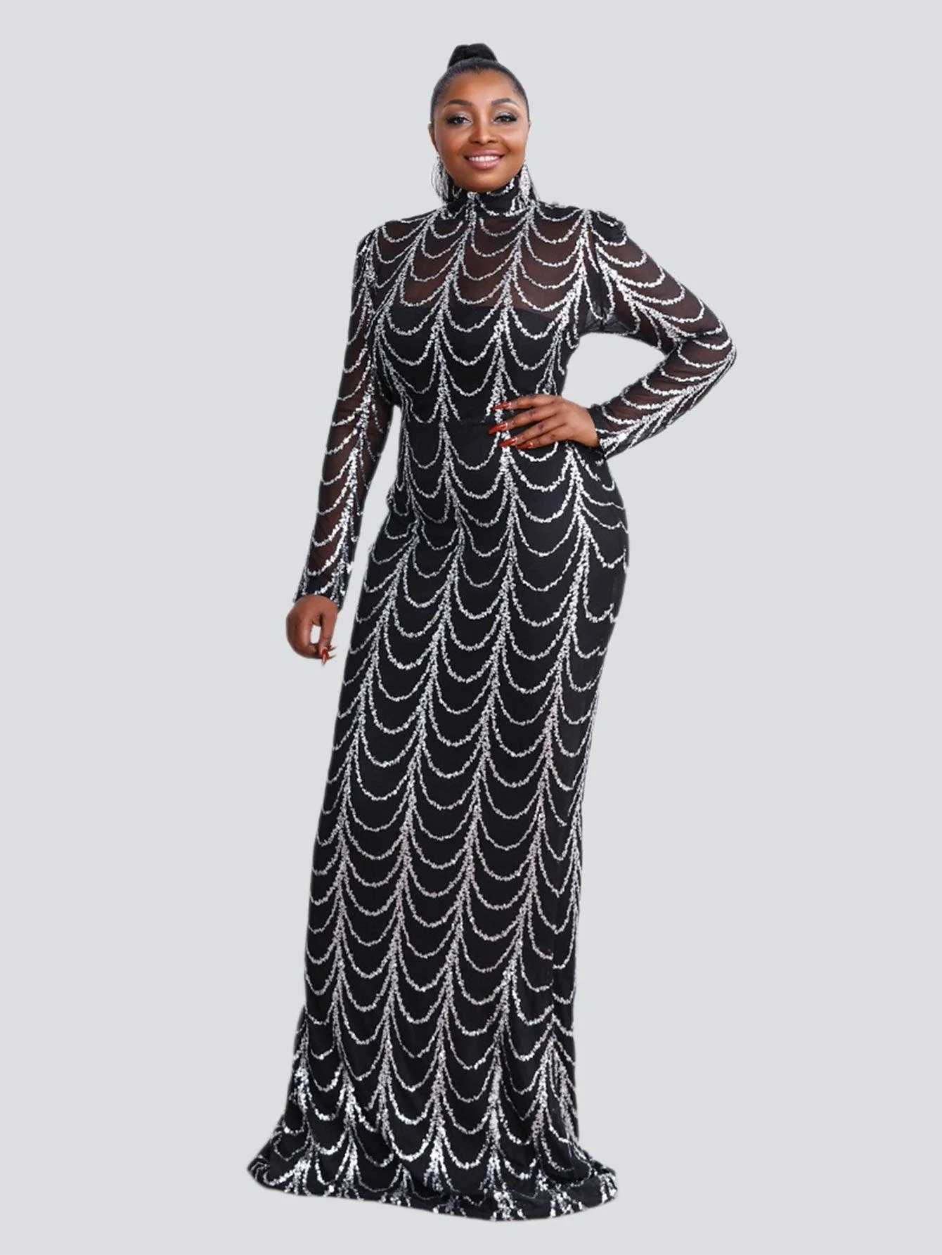 Plus Beads Chain Mermaid Prom Dress P0080