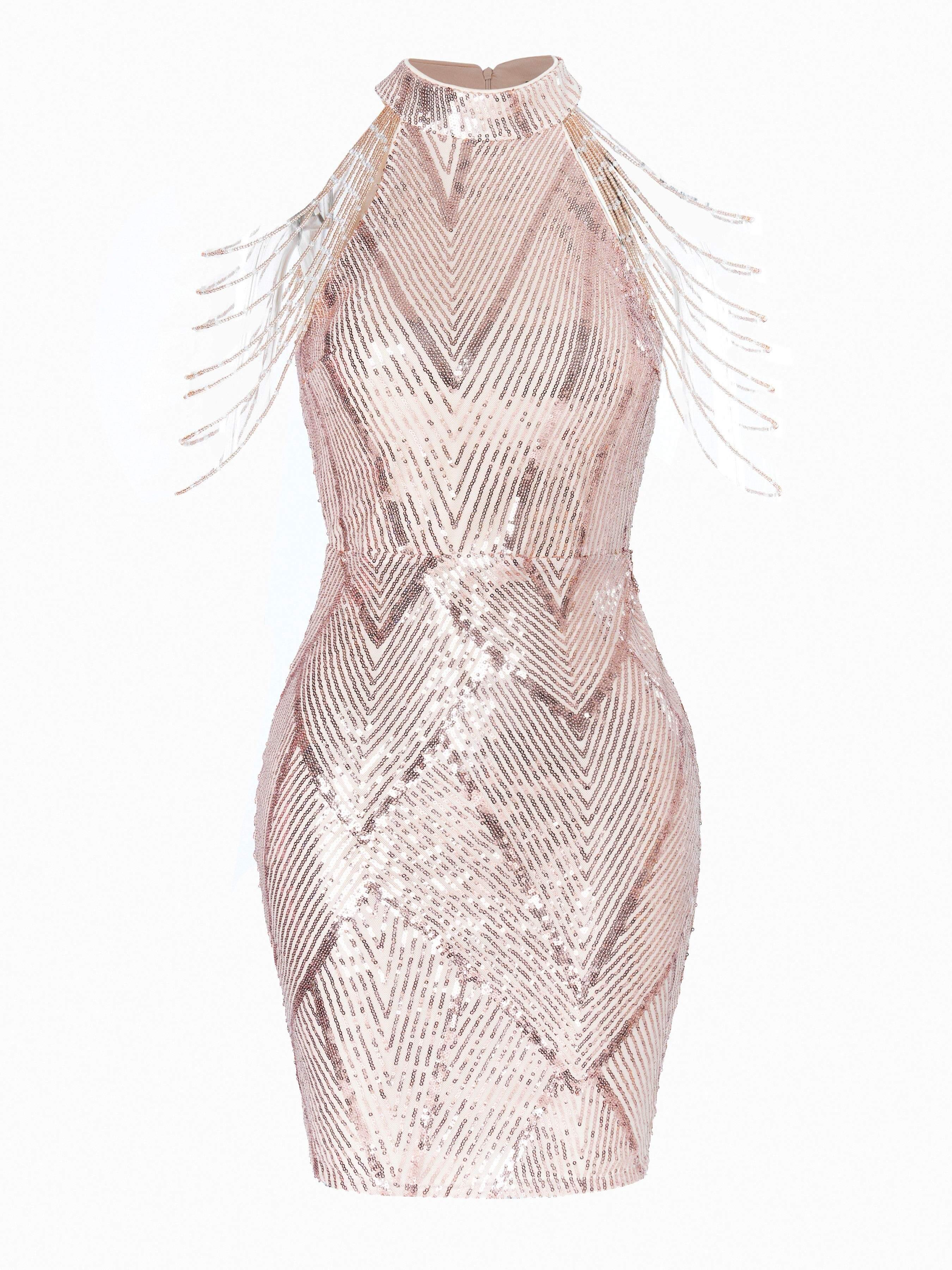 Sleeveless Sequin Bodycon Cocktail Dress M01081S