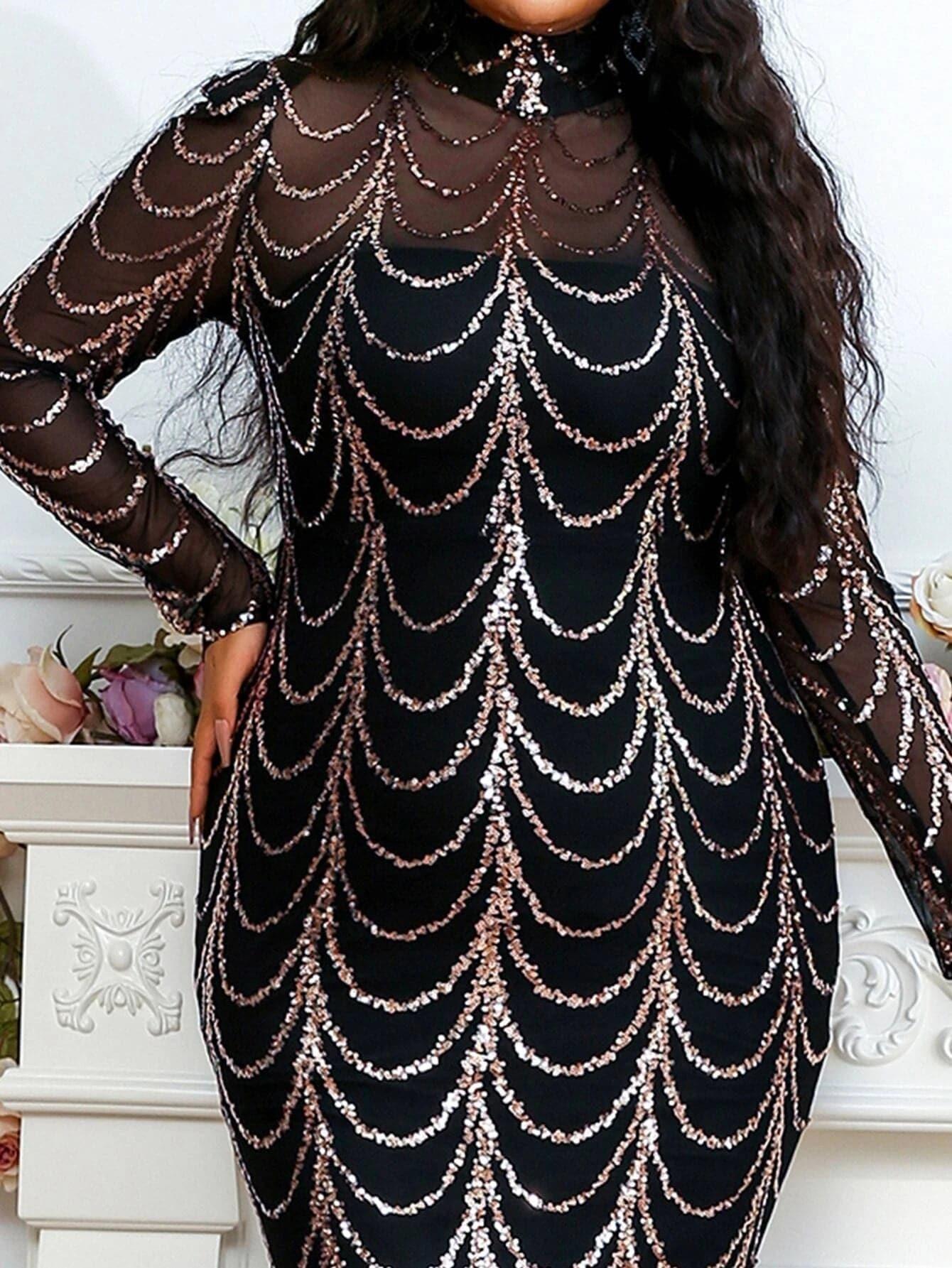 Plus Beads Chain Mermaid Prom Dress P0080