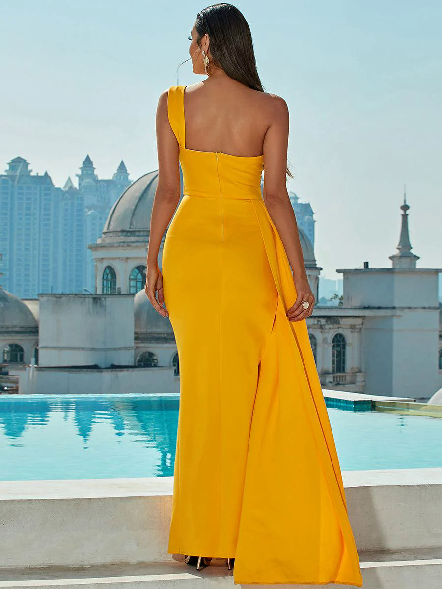Draping Maxi Prom Dress XJ1050