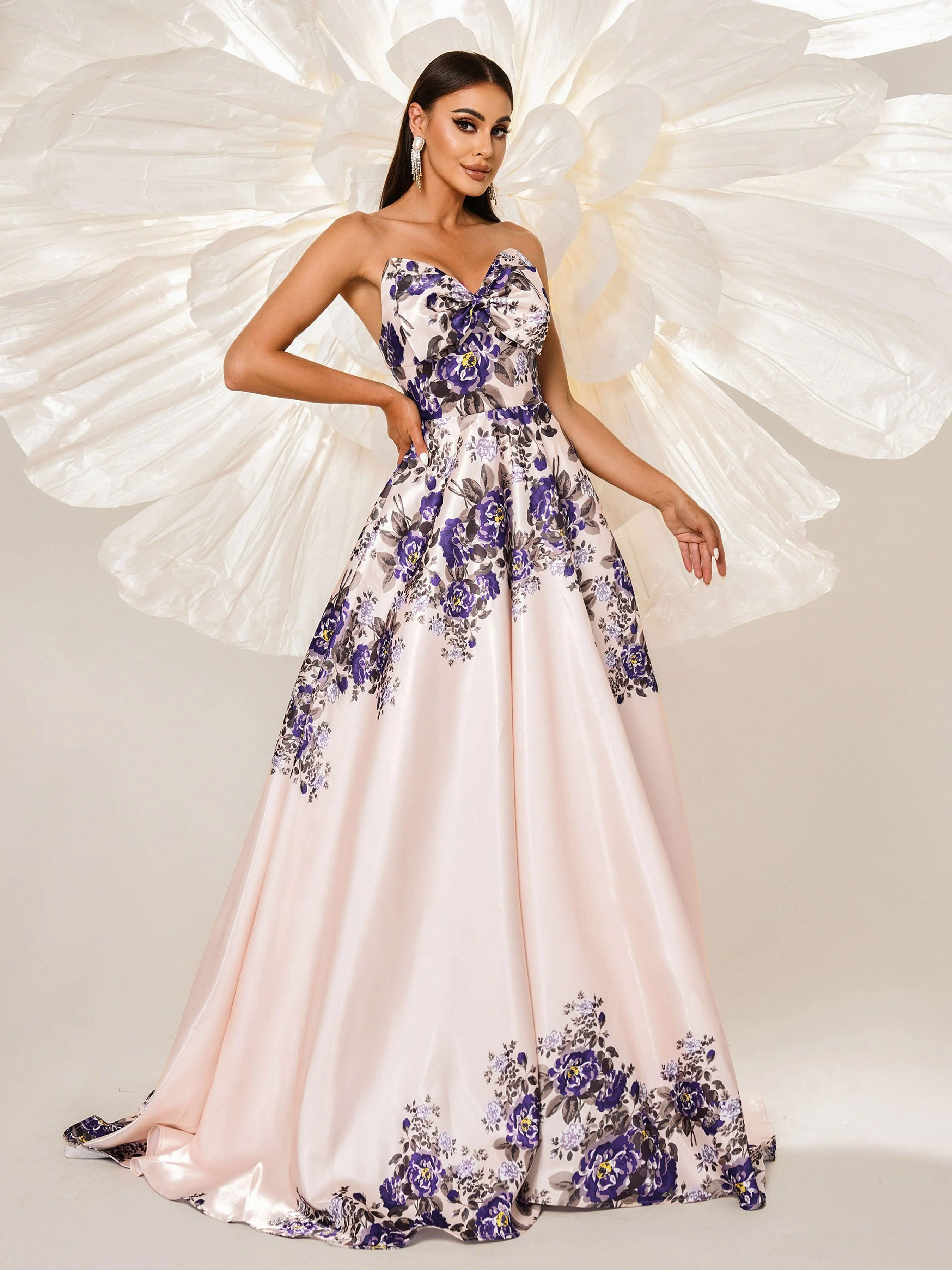 A-line Floral Sweetheart Neck Prom Dress RJ11910