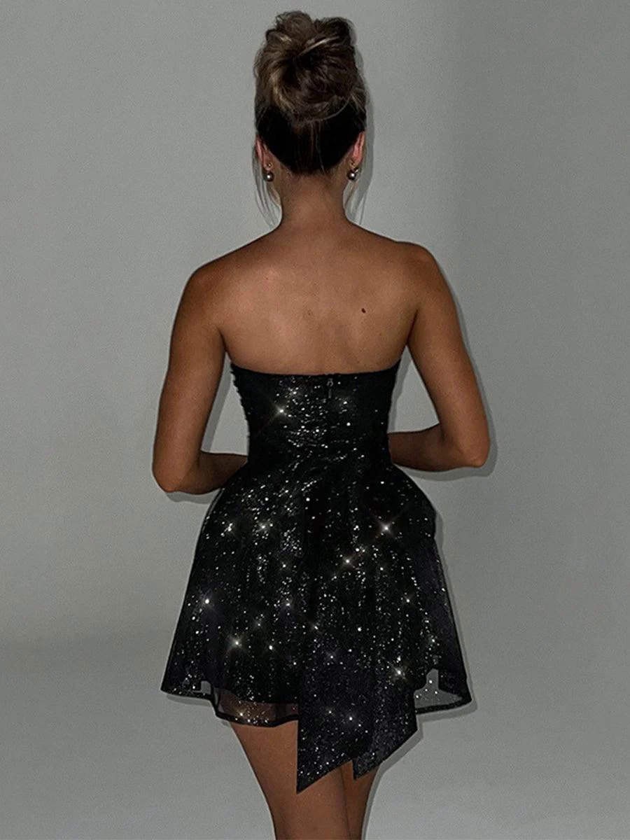 Ruched Strapless A-line Party Dress MCW1193