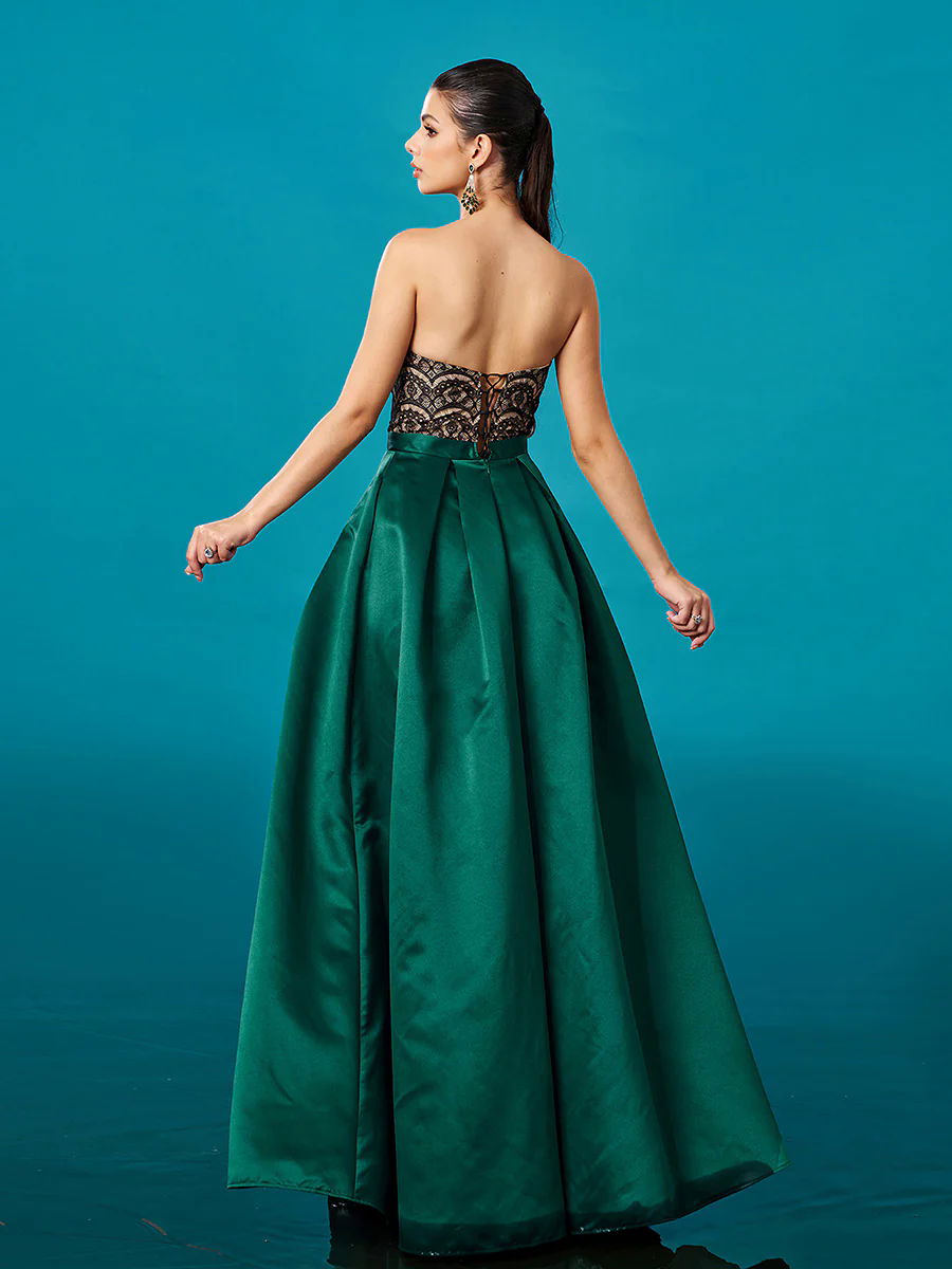 Lace Strapless Ball Gown Formal Dress DH80365