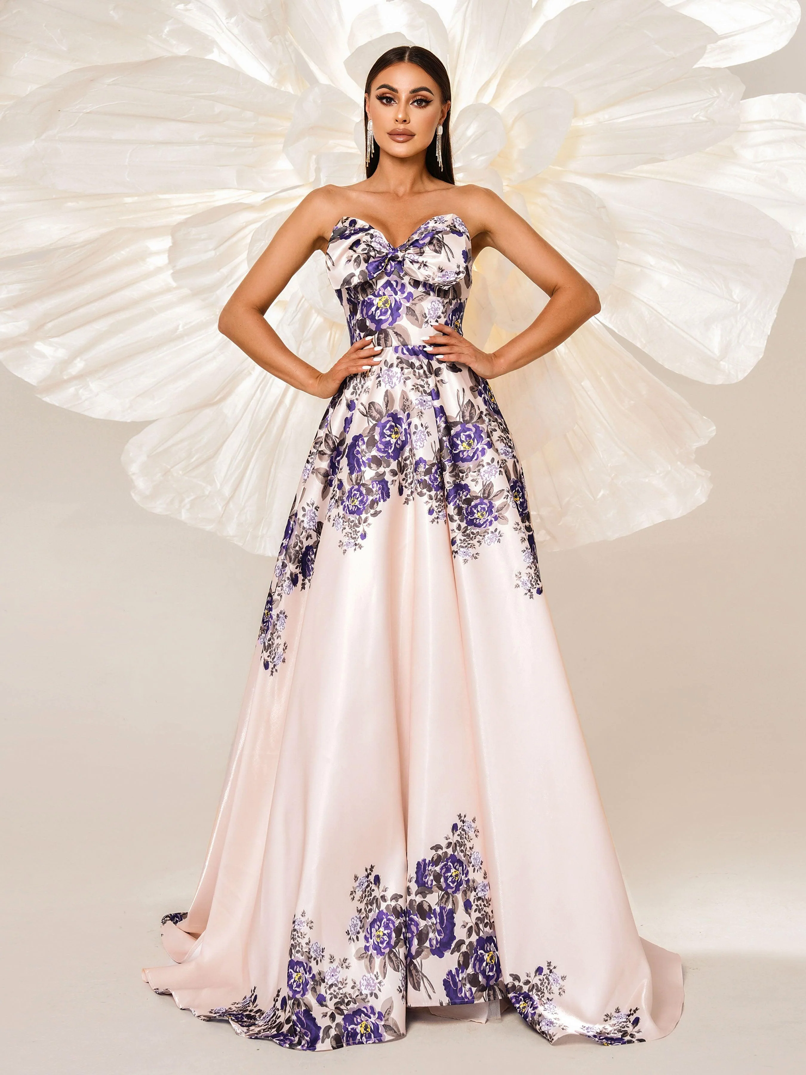 A-line Floral Sweetheart Neck Prom Dress RJ11910
